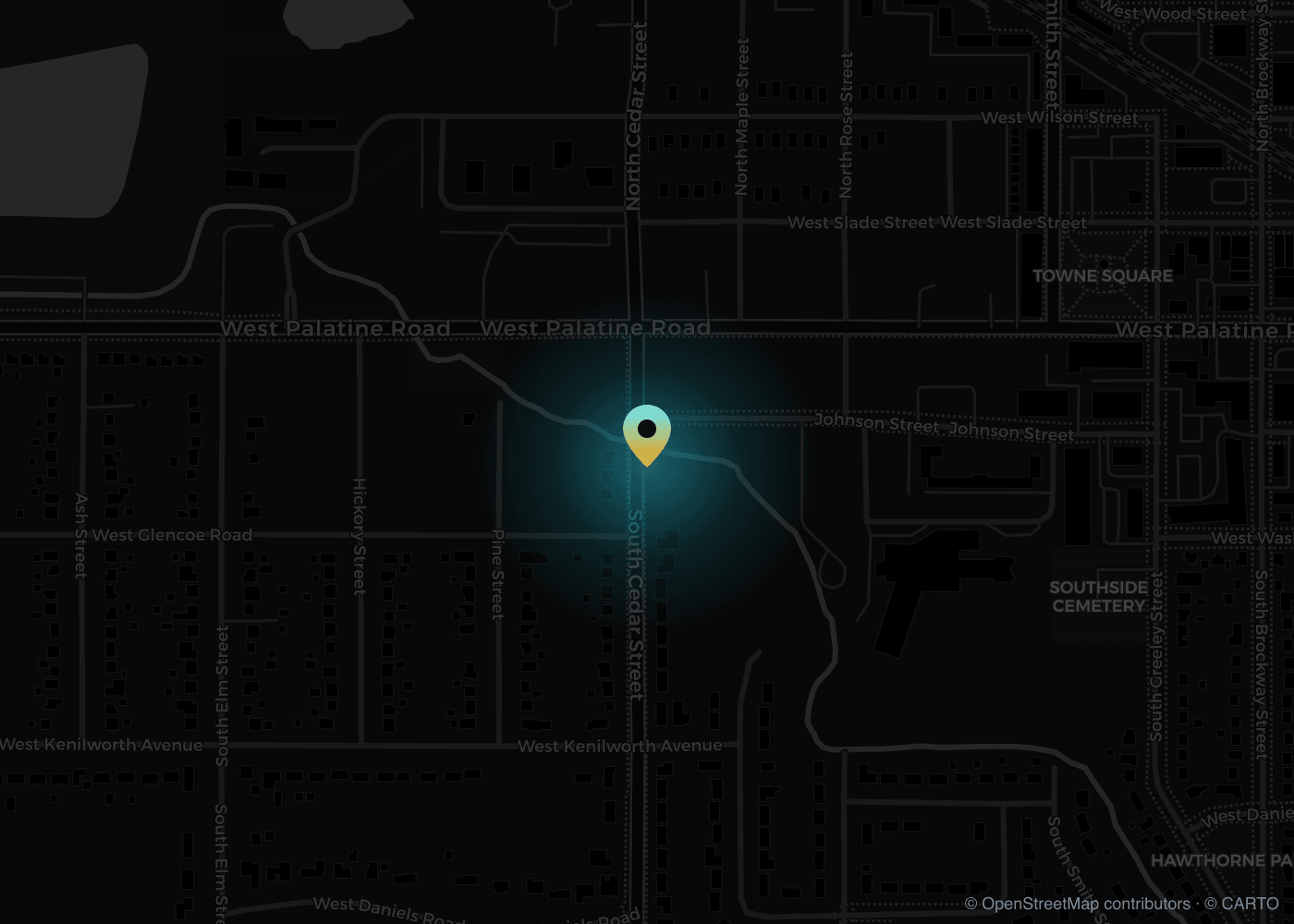 Map showing 43 S Cedar St, Palatine, Illinois